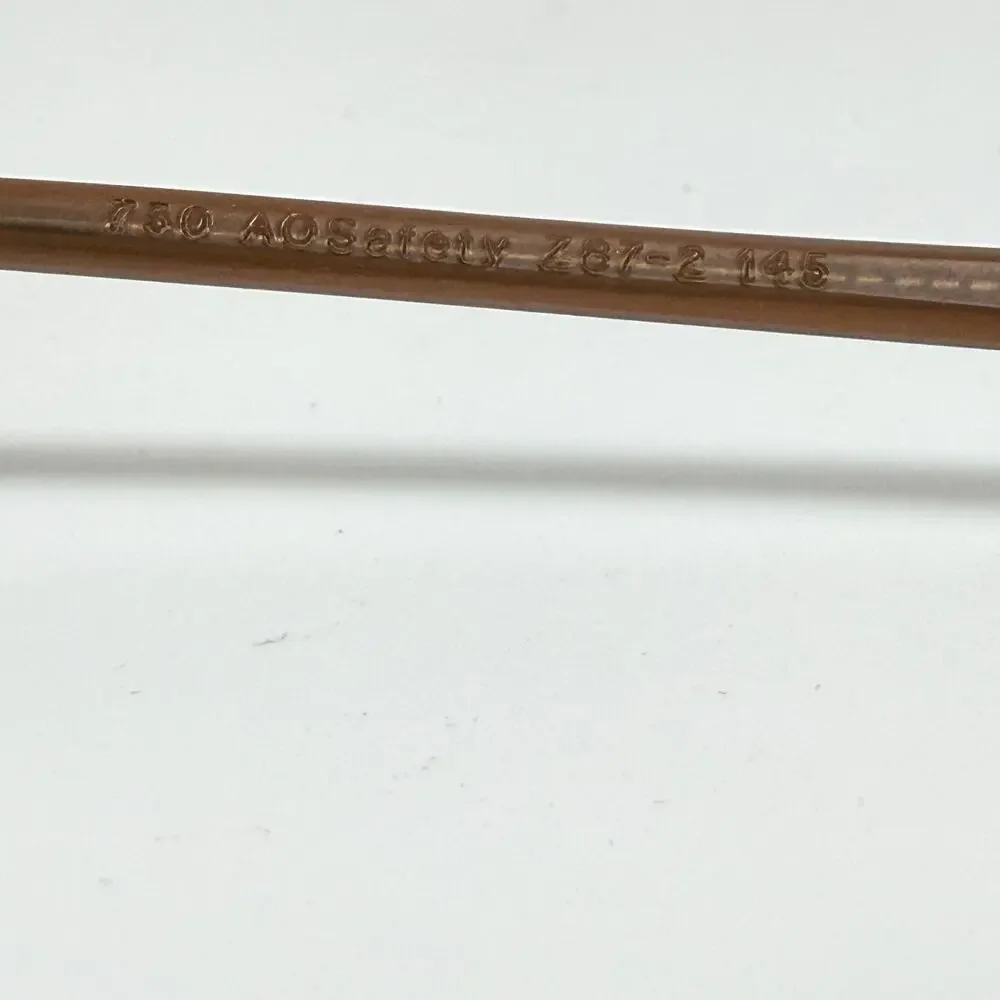 AO Safety Eyeglasses Frame Z87-2 Steel 200 Brown Metal Full Rim 53-16-140 H18266